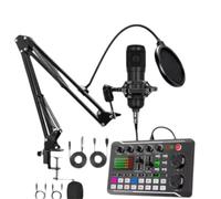 Equipo de DJ Micrófono Tarjeta de Sonido Consola Studio Kit de Tarjeta de Sonido Cable Teléfono Live F998 Mezclador Computadora Mezclador Tarjeta de Voz Sonido