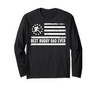 Equipo de Entrenador de Jugador de Rugby Bandera Estadounidense patriótica Retro Manga Larga