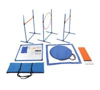 Equipo de Entrenamiento de Agility para Perros: túnel Plegable, Aros de Salto y Postes; Kit de Entrenamiento de obstáculos para Perros con Bolsas de Almacenamiento; Set Inicial