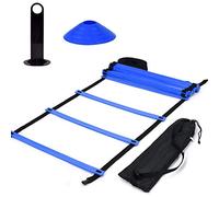 Equipo de Entrenamiento de fútbol con Conos de Escalera de Velocidad para niños y Adultos, Equipo de Entrenador de Ejercicios para Mejorar la condición física(Azul)