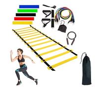 Equipo de entrenamiento de velocidad con escalera de agilidad,Equipo de entrenamiento de fútbol - Entrenamiento de fútbol ajustable,Equipo de entrenamiento de velocidad plegable Conjunto de entrenamie