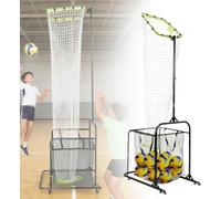 Equipo de entrenamiento de voleibol con altura ajustable de 2,6 a 3,3 m y ángulo, uso en interiores y exteriores, perfecto para servir práctica en solitario