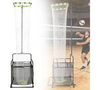 Equipo de entrenamiento de voleibol con red ajustable y bolsa de recogida de pelotas, ligero y portátil para práctica, rebote y ejercicios de fuerza