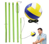 Equipo de entrenamiento de voleibol, entrenador de pinchos solo, 210 cm, ayuda portátil para servir con cordón elástico para principiantes, adolescentes, mujeres, niños, patio, playa, cancha de