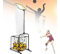 Equipo de entrenamiento de voleibol para pases y práctica de pinchos, altura y ángulo ajustables, bolsa de recogida de red y pelota para uso en exteriores y patio trasero