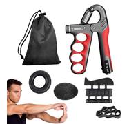Equipo de entrenamiento para antebrazos, 5 unidades, para entrenamiento de resistencia a los dedos, amplificador de agarre portátil con bolsa de transporte, kit de entrenamiento de fuerza
