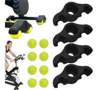 Equipo de entrenamiento para el hogar, Indoor Cycling Snap Feet Adapters, Anti-Slip 4x Rocker Plate Bikes Trainer with 8 Pack Tenis Balls, Shock Absorbing Core Workout Equipment for Home Indoor