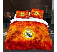 Equipo de Fútbol Juego de Funda Nórdica 200X200cm (Cama de 105/135) Funda de Edredón de Microfibra Suave con 2 Fundas de Almohada 50x75