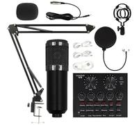 Equipo de Grabación de Estudio Kit Streaming Sencillo, Tarjeta Sonido, Pie