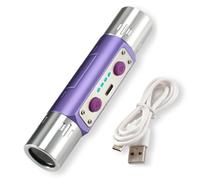 equipo de iluminación|Linterna profesional para piedras preciosas con luz ultravioleta de 365 nm y 254 nm, luz negra de doble onda para inspección de minerales y divisas, carga rápida tipo C, color m
