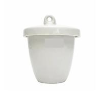 equipo de laboratorio Crisol de cerámica de 25, 30, 50 y 70 ml con tapa. Crisol de cerámica for laboratorios químicos. Resistente a altas temperaturas. Paquete de 10 unidades.(30 ml)
