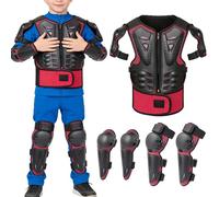 Equipo de motocross para niños, juego de protección de 5 piezas con coderas y rodilleras, protector de pecho para bicicleta para niños | Para niñas al montar en bicicleta, patineta