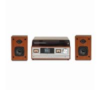 Equipo de música Denver MRD-52LIGHTWOOD. Radio FM y Dab+. Tocadiscos y Reproductor de CD. Conexión Bluetooth. Carcasa de Madera