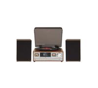 Equipo de música Denver MRD-52LIGHTWOOD. Radio FM y Dab+. Tocadiscos y Reproductor de CD. Conexión Bluetooth. Carcasa de Madera
