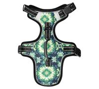 Equipo de paseo reflectante verde de tréboles de cuatro hojas para perros salchicha, lindos arneses chalecos para perros, talla M