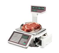 Equipo de Pesaje para Panadería y Pastelería, Báscula 30kg con Impresora, Teclas PLU para Acelerar el Cobro, Precisión 10g para Pesaje Profesional en Tienda