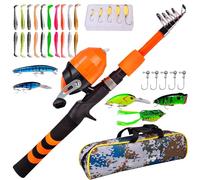 Equipo de pesca para Les 8-14, de pesca para - de niño telescópico con | Accesorios de Combos de varillas y carretes para supervivencia, cortes de energía, Camping