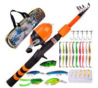Equipo de pesca para niños 8-14, poste de pesca para niños, cómodo juego de pesca portátil, accesorios Angling, Rod & Reel combos para supervivencia, cortes de energía, camping