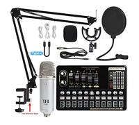 Equipo de podcast paquete Tarjeta de sonido en vivo V10 Conjunto de tarjeta de sonido Micrófono Teléfono móvil Tarjeta de sonido Conjunto completo de equipos de tarjeta de sonido(11)