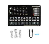 Equipo de podcast paquete Tarjeta de sonido en vivo V10 Conjunto de tarjeta de sonido Micrófono Teléfono móvil Tarjeta de sonido Conjunto completo de equipos de tarjeta de sonido(12)