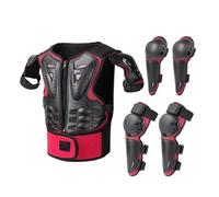 Equipo de protección infantil para motocross y offroad, 5 piezas con coderas y rodilleras, protector de pecho para niñas, para niñas y niñas