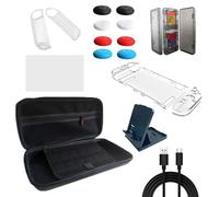 Equipo de protección NSW2 Funda de transporte para consola portátil, cubierta antideslizante para volante, película antiarañazos, protector para pulgar, accesorios para juegos portátiles