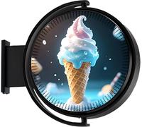 Equipo de Publicidad de Caja de luz holográfica 3D, Ventilador holográfico de Ojo Desnudo de 50/60 cm, proyección de Holograma Giratorio de señal LED de Doble Cara, for Publicidad, exposición(50cm)