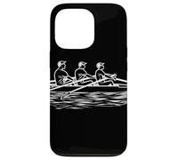 Equipo de remo Line Art Sculling Racing Shell Carcasa para iPhone 13 Pro