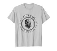 Equipo De Rescate E La Cueva De Platos Filosofía Platón Camiseta, Hombre, Plata, 3XL