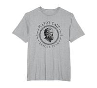 Equipo De Rescate E La Cueva De Platos Filosofía Platón Camiseta, Hombre Tallas Grandes, Gris Jaspeado, 3X Alto