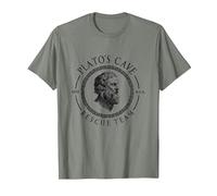 Equipo De Rescate E La Cueva De Platos Filosofía Platón Camiseta, Hombre, Verde Militar Jaspeado, L