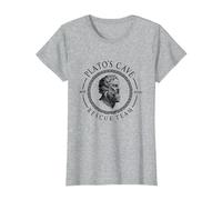 Equipo De Rescate E La Cueva De Platos Filosofía Platón Camiseta, Mujer, Gris Jaspeado, 3XL