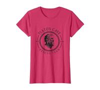 Equipo De Rescate E La Cueva De Platos Filosofía Platón Camiseta, Mujer, Rojo Jaspeado, XS