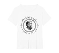 Equipo De Rescate E La Cueva De Platos Filosofía Platón Camiseta, Mujer Tallas Grandes, Blanco, 1XL Grande