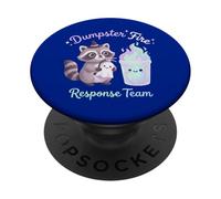 Equipo de Respuesta a Incendios de Dumpster Kawaii Racooon PopSockets PopGrip Adhesivo