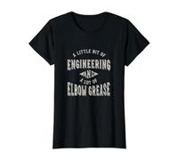 Equipo de robótica Un Poco de ingeniería Camiseta gráfica económica, Mujer, Negro, M