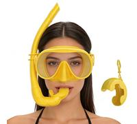 Equipo de Snorkel para Adultos Máscara Panorámica Anti-niebla y | Con caja de almacenamiento y correa ajustable, plegable para hombres, mujeres, aficionados, entrenamiento de natación, playa