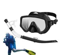 Equipo de Snorkel para Adultos - Set de Snorkel Seco | Máscara Facial de Silicona con Vista Panorámica Amplia para Deportes Acuáticos, Natación, Entrenamiento, Viajes a la Playa y Bajo el Agua