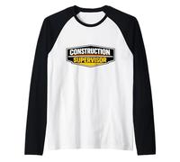 Equipo de supervisión de la Insignia del Supervisor de la construcción Camiseta Manga Raglan