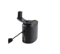 Equipo de supervivencia portátil para exteriores con dinamo manual y manivela USB.