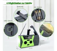 Equipo de supervivencia, radio de emergencia con chips actualizados, altavoces de alta calidad, recepción AM/FM, linterna LED de dinamo de 4000 mAh,