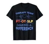 Equipo de Terapia PT OT SLP Haciendo una Diferencia Mes de la Semana de rehabilitación Camiseta