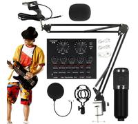Equipo De Transmisión En - Conjunto De Micrófonos De Condensador Multiusos, Juego De Tarjetas De Audio De Transmisión En | Paquete De Equipo De Podcast, Paquete De Estudio De Grabación BM