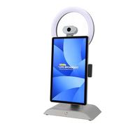 Equipo de Transmisión en Vivo, Máquina con Pantalla de Escritorio FHD de 15,6 Pulgadas con Cámara, Luz de Relleno, Carga de Unidad USB, Control Remoto (Enchufe de la UE)