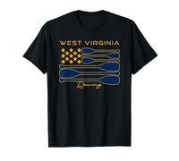 Equipo de tripulación con estampado de la bandera de EE. UU., de West Virginia Rowing Oars Camiseta