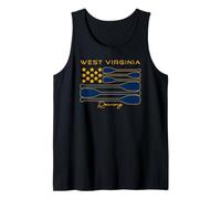 Equipo de tripulación con estampado de la bandera de EE. UU., de West Virginia Rowing Oars Camiseta sin Mangas