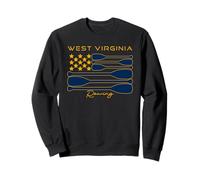 Equipo de tripulación con estampado de la bandera de EE. UU., de West Virginia Rowing Oars Sudadera