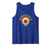 Equipo de Yugoslavia Camiseta sin Mangas, Hombre, Azul Real, M