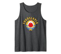 Equipo de Yugoslavia Camiseta sin Mangas, Hombre, Jaspeado Oscuro, L