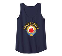 Equipo de Yugoslavia Camiseta sin Mangas, Mujer, Azul Marino, XL